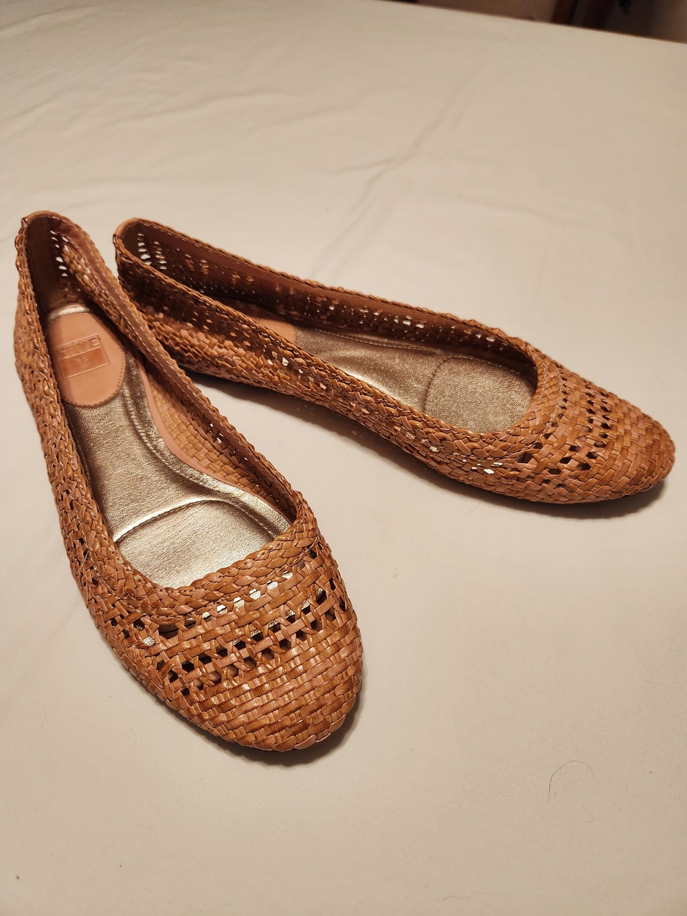 Frye Women’s Size 10 Tan Woven Leather Ballet Flats Boho